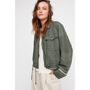 Free People Extreme Military Cargo Jacket